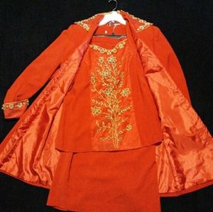 Midnight velvet dress suit